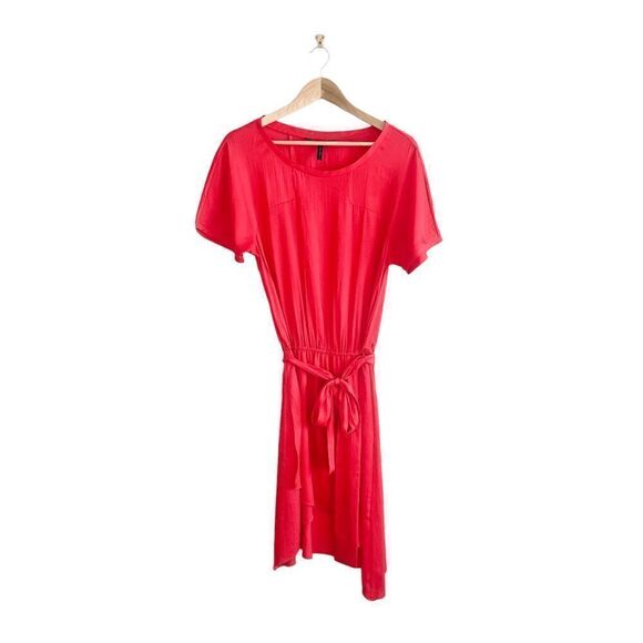 BCBGMAXAZRIA Angelika Jewelred Dress Stretch Waist Short Sleeve Red Women’s M - Picture 2 of 8